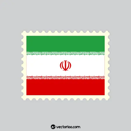 وکتور تمبر پرچم ایران 1