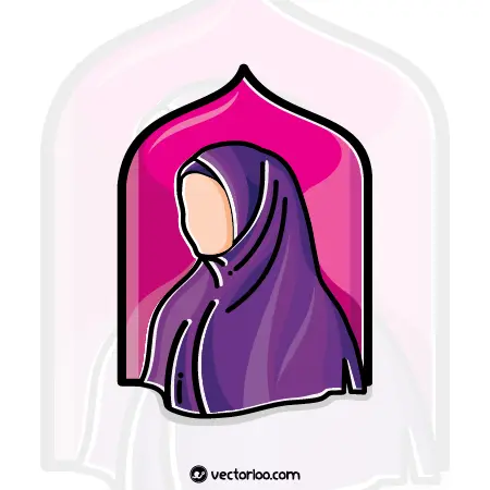 وکتور حجاب کامل رنگی مناسب لوگو 1