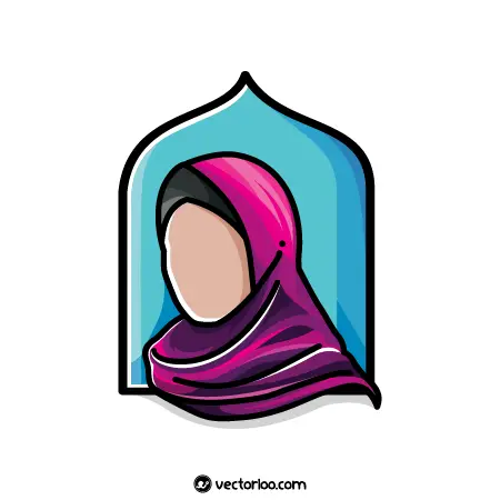 وکتور حجاب کامل رنگی مناسب لوگو 3