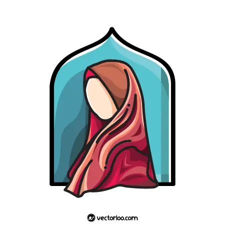 وکتور حجاب کامل رنگی مناسب لوگو 4