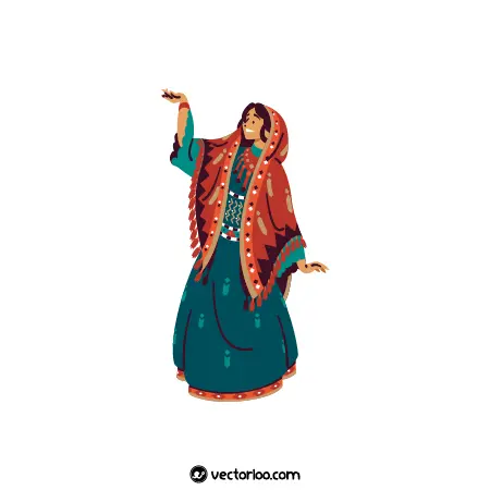 وکتور زن ایرانی با لباس سنتی ایرانی 1