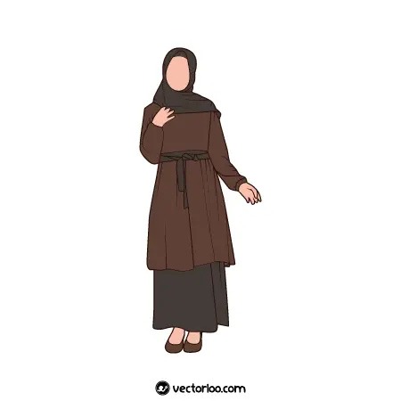 وکتور زن محجبه بدون صورت با لباس مذهبی 1