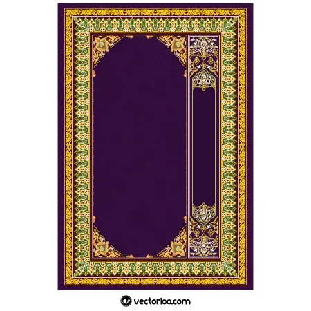 وکتور طرح حاشیه سنتی مذهبی مناسب برای جلد داخل قرآن 2