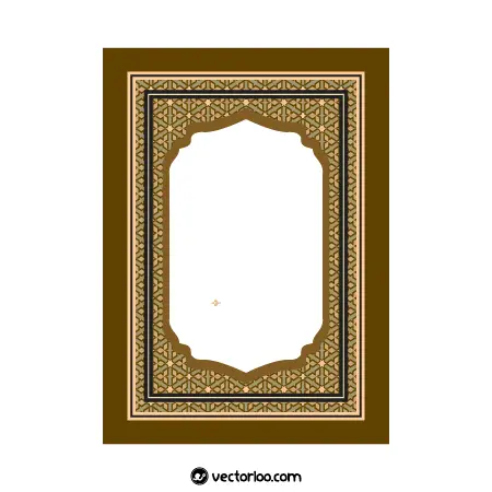 وکتور طرح حاشیه سنتی مذهبی مناسب برای جلد داخل قرآن 4