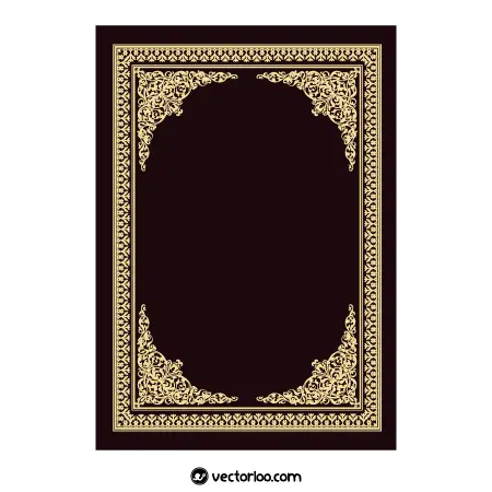 وکتور طرح حاشیه سنتی مذهبی مناسب برای جلد داخل قرآن 6