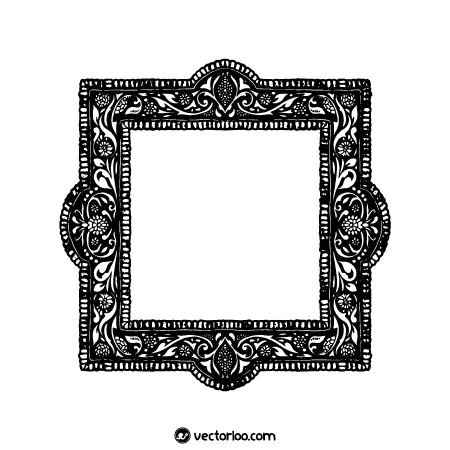 وکتور قاب مربع با طرح حاشیه سنتی تذهیب سیاه 1