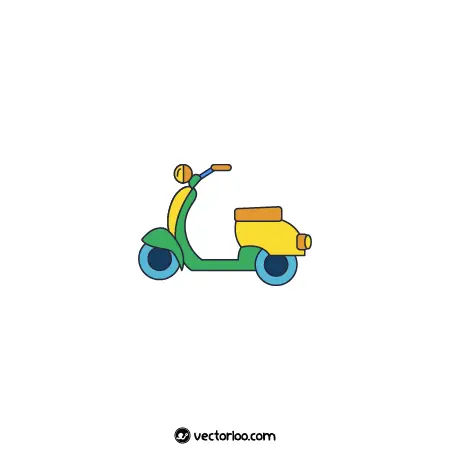 وکتور موتور اسکوتر کارتونی کودکانه رنگی 1