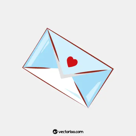 وکتور پاکت نامه کارتونی روش علامت قلب 1