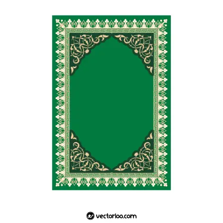 وکتور کادر و حاشیه مناسب برای جلد داخل کتاب مذهبی پس زمینه سبز 1