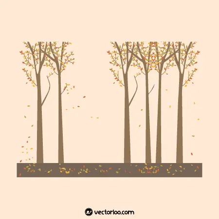 وکتور درختان پاییزی بلند در حال برگ ریختن 1