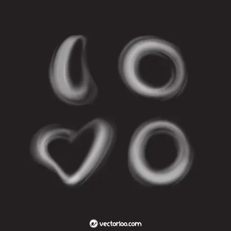 وکتور دود به شکل حلقه و قلب 1