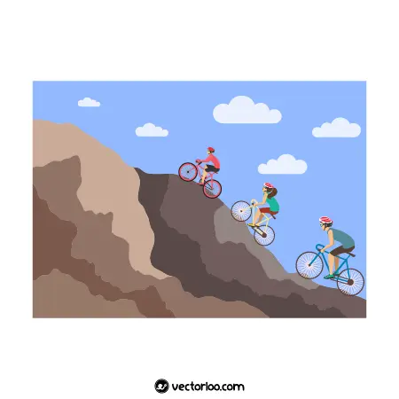 وکتور دوچرخه سواری در کوه 1
