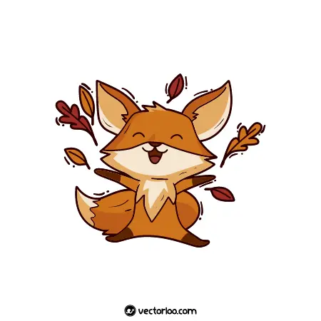 وکتور روباه پاییزی کارتونی 1
