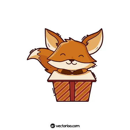 وکتور روباه کارتونی نازنین با جعبه کادو 1