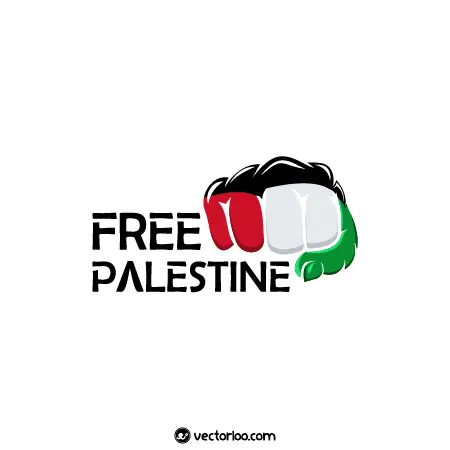 وکتور طرح آزادی فلسطین طرح مشت و نوشته انگلیسی 1