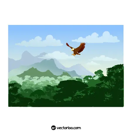 وکتور عقاب بر فراز کوه و جنگل 1