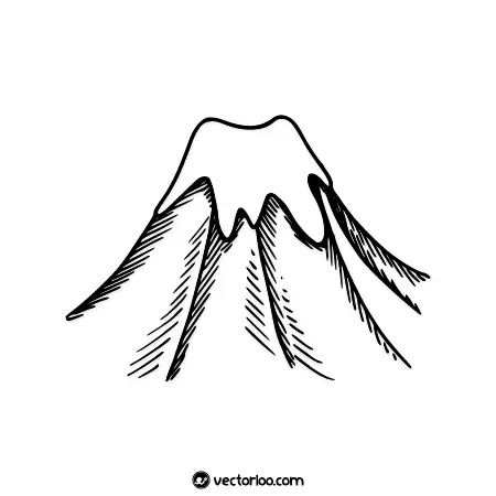 وکتور قله کوه برفی سیاه خط خطی 1