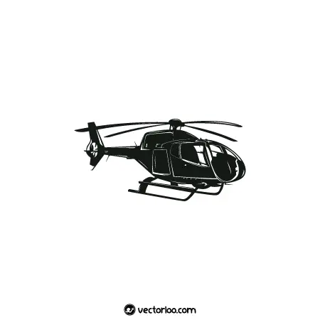 وکتور هلیکوپتر مدرن سیاه و سفید 1