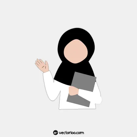 وکتور پرستار با حجاب مسلمان کارتونی 1