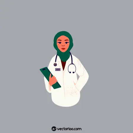 وکتور پرستار با حجاب کارتونی 3