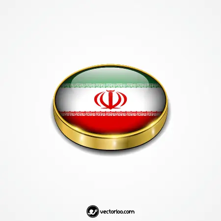 وکتور پرچم ایران داخل کادر طلایی 1