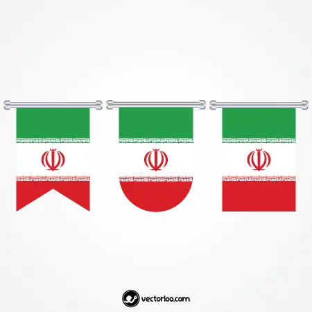 وکتور پرچم ایران در سه طرح 1