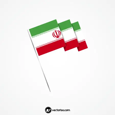 وکتور پرچم ایران مواج در هوا 3