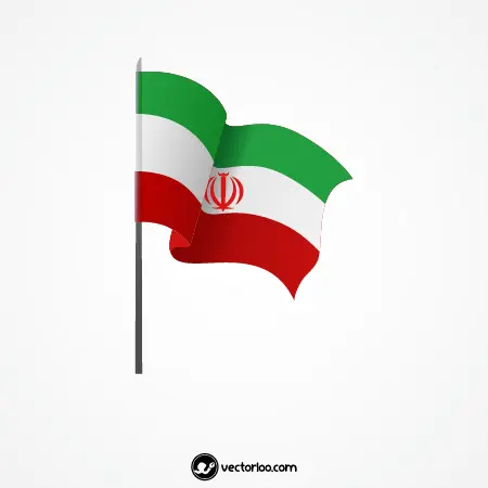 وکتور پرچم ایران مواج در هوا 4