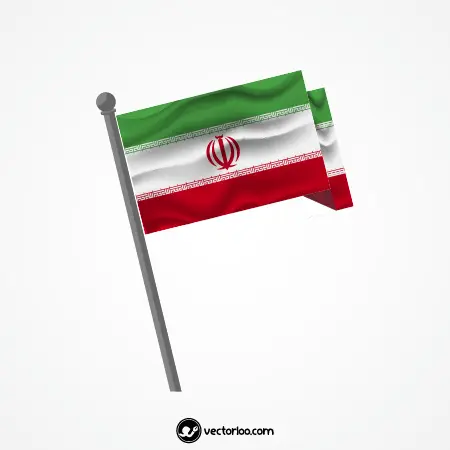 وکتور پرچم ایران مواج در هوا 5
