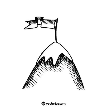 وکتور پرچم در قله کوه سیاه خط خطی 1