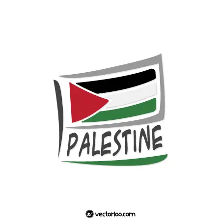 وکتور پرچم فلسطین با نوشته انگلیسی 1
