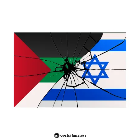 وکتور پرچم فلسطین در مقابل پرچم اسرائیل 3