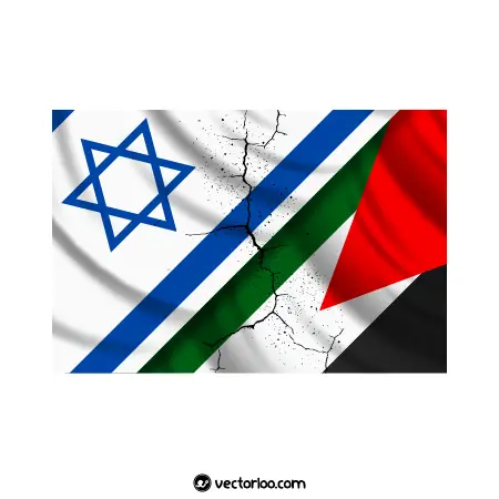 وکتور پرچم فلسطین در مقابل پرچم اسرائیل 4