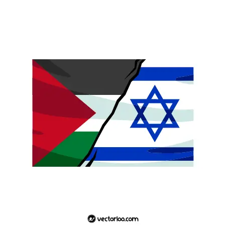 وکتور پرچم فلسطین در مقابل پرچم اسرائیل 5