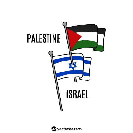 وکتور پرچم فلسطین رفته داخل پرچم اسرائیل 1