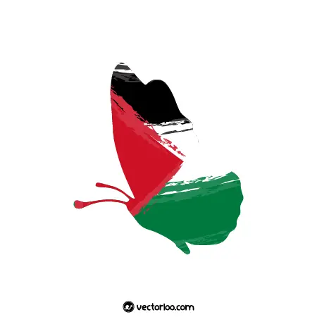 وکتور پرچم فلسطین روی پروانه 1