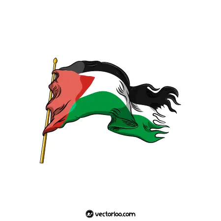وکتور پرچم فلسطین کارتونی در باد 1