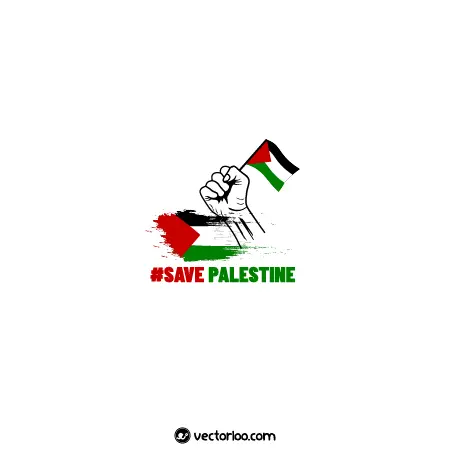 وکتور پرچم کوچک فلسطین در داخل مشت طرح ازادی فلسین 1