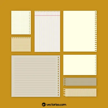 وکتور کاغذ یادداشت در سایز و طرح مختلف 1