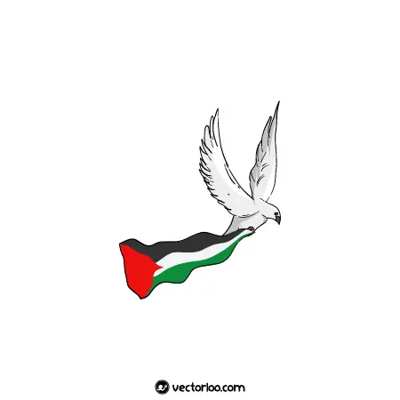 وکتور کبوتر در حال حمل پرچم فلسطین 1