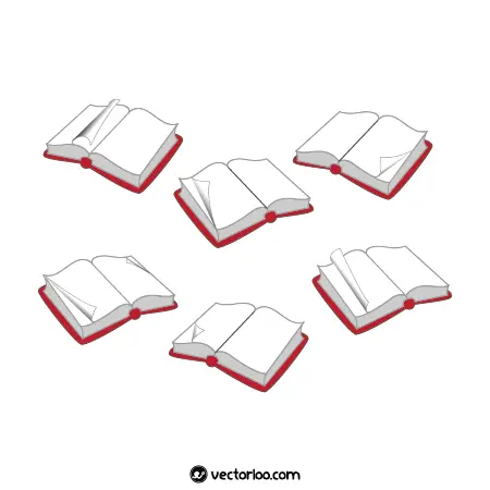 وکتور کتاب باز با جلد قرمز بدون نوشته در چند طرح 1