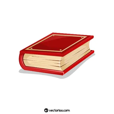 وکتور کتاب قرمز قطور کارتونی بسته 1