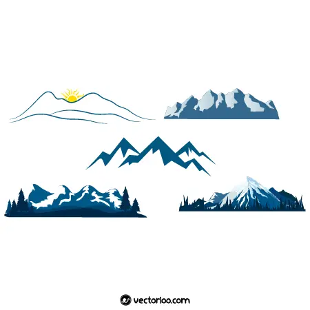 وکتور کوه آبی در پنج طرح مختلف 1
