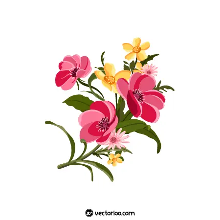وکتور گل شکوفه کارتونی کلاسیک 1