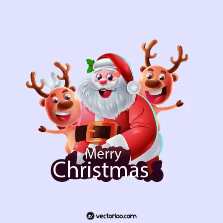 وکتور بابا نوئل و تبریک کریسمس کارتونی 1