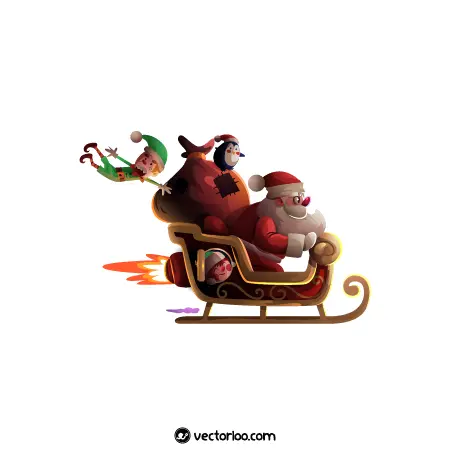 وکتور بابانوئل با سورتمه کارتونی 1