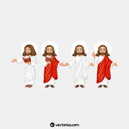 وکتور حضرت عیسی کارتونی در چهار حالت رایگان 1