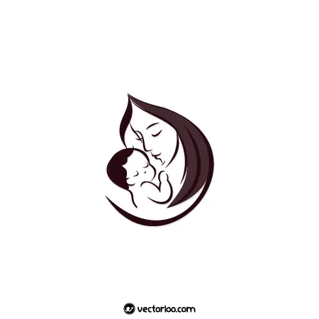وکتور طرح مادر و نوزاد مناسب لوگو 1
