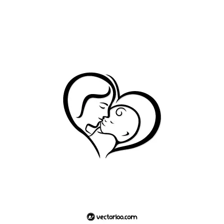 وکتور مادر و فرزند در قلب خط دور 1