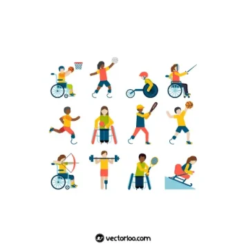 وکتور مجموعه معلولین ورزشکار 2